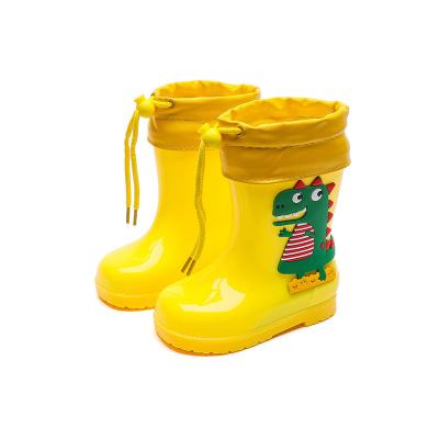 China New Toddler Kids Flat Children Rain Boots Boys Girls Baby Cartoon Animals Waterproof Non-slip Rubber Boots Shoes for sale