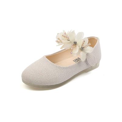 China Other New Children's Flats Lace Up Big Flower Princess Baby Party Performance Shoes Baby Student Girl Shoes For Children Soft Unique Leather Flats for sale