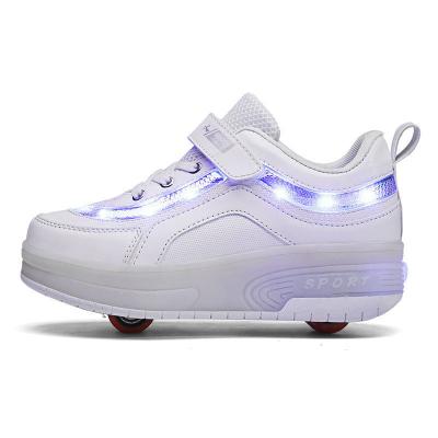 China Flat Children Cool Roller Skates Children's Sneakers Roller Boy Girl Led Flash Shoe With Wheel Outdoor Students Fashion Sports Shoes for sale