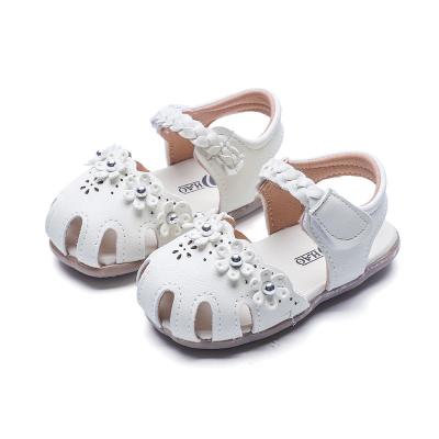 China New Baby Sandals Girl Princess Shoes Summer Children Toddler Flats Flower Non-slip Soft Bottom Sandals for sale