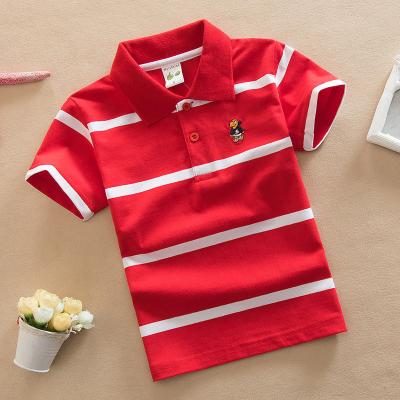 China Boys Tops Shirt Boys Polo Shirt Summer Cotton Short Sleeve Cute Toddler Pills Comfy Kids Color Striped Causal Clothes for sale