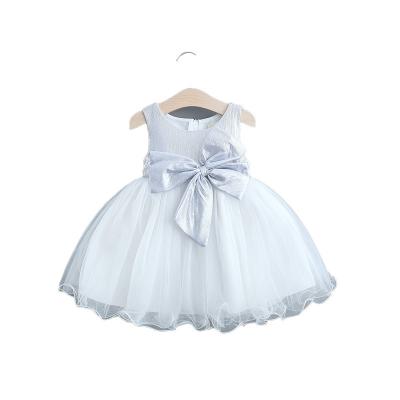 China Wholesale Anti-Wrinkle Toddler Girls Cute Princess Dress Summer Girls Bow Tulle Lace Up Elegant Casual Princess Party Dress Outdoor for sale