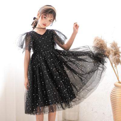 China Breathable Sequins Princess Ball Gown Star Candy Summer Mesh Girls Dress Fashion Princess Dress Perform Clothes Party Banquet Dresses for sale