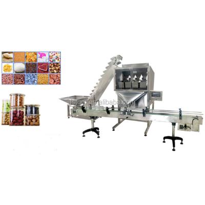 China Semi Automatic Food TANG Coffee Spice Food Tea Sugar Rice Powder Granule Particle Can Knock Glass Bottle Weight Filling Machine for sale