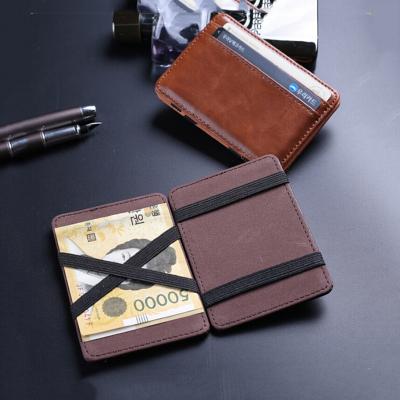 China 15010 Unisex Private Label Card Gift Items Function Magic Wallet Wallets With Elastic Straps Flip Magic Wallet for sale