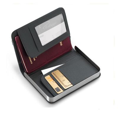 China Personalized 16240 passport rfid blocking leather passport holder/cash/organizer with 4 card slots for sale