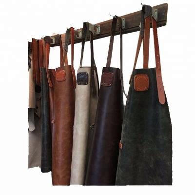 China Alibaba Wholesale 100% Real Leather Cowhide Kitchen Work/Cooking Leather Apron, Adjustable Up To Xxl For Men And Women 16022 for sale