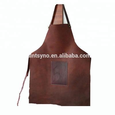 China Wholesale Cow Leather Brown Leather In Alibaba Real Cooking Apron For Chef 16008 for sale