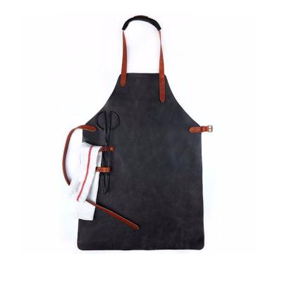 China GRILL EVERYTHING 007 Professional Grill Aprons, Genuine Leather Apron for BBQ and Bake and Cooking for sale