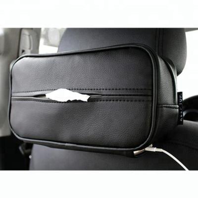 China Promotional Gift 18005 Home Bedroom Car Tissue Box PU Leather Soft Tissue Box Lid Holder for sale