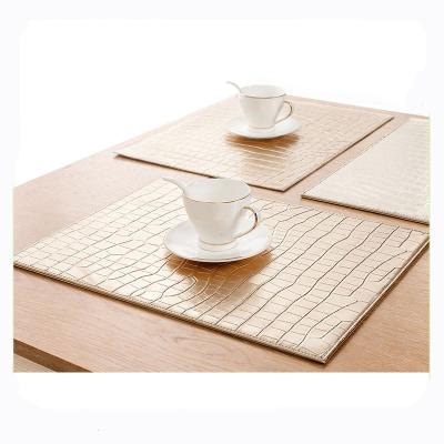 China 16019 Sustainable Luxury Non-Slip Place Mat Crocodile Leather Coasters for sale