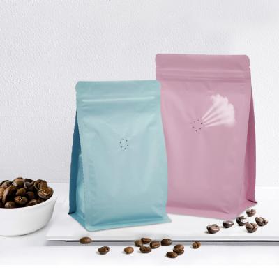 China Disposable Custom Printed Recyclable Zip Lock Bottom High Barrier Packing Square Bag Recyclable With Valve Coffee Bean Bag for sale