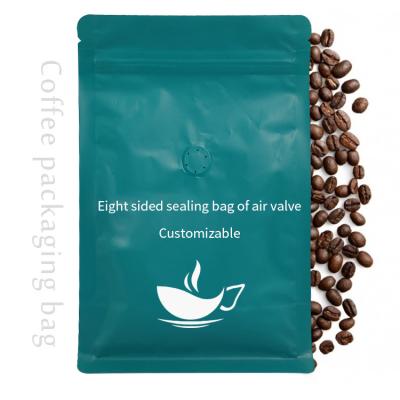 China Eco Friendly Biodegradable Coffee Bean Pouch Plastic Materials Food Disposable Coffee Packaging Grade Eco Friendly 4 Sides Sealing Bag for sale