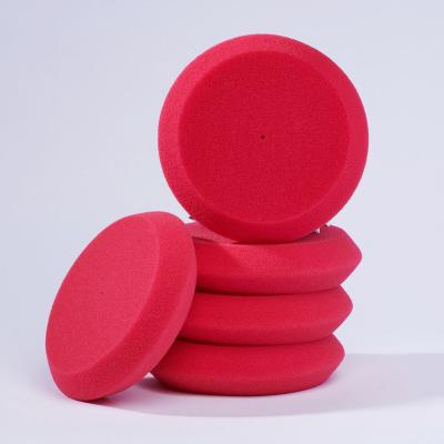 China Car Body Factory UFO Imported Waxing Sponge 5 Pcs Kit UFO Hand Use Red Car Wax Dressing Pads Polishing Pads for sale