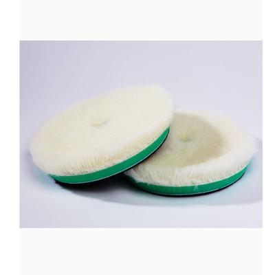 China Car Body Wholesale Cheap 3 Inch Long Wool Back Plate White Green Polishing Pad Polishing Pads For Car Polishing for sale