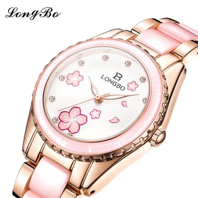 China Water Resistant LONGBO 80735 Ladies Watch Alloy Quartz Girls Rose Quartz Watches Watch Stainless Steel 3atm Waterproof for sale