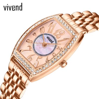 China VIVEND VD009 High Quality Water Resistant Stainless Steel Ladies Watch Custom Logo Buckle Rose Waterproof Gold for sale