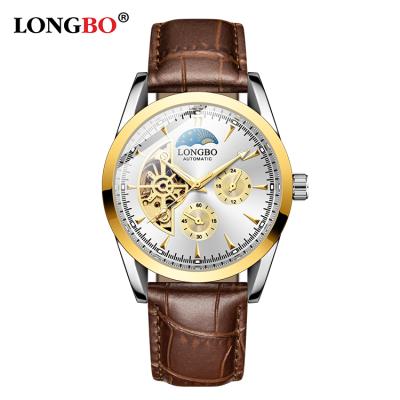 China Hot Selling Water Resistant LONGBO 83280 Men's Sports Watch Mechanical Luxury Fashion Style Leather Band for sale