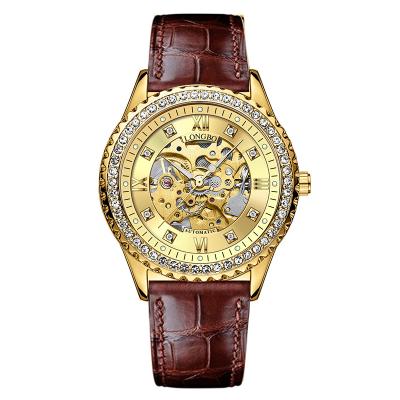 China Fashion Top Mens Water Resistant LONGBO 83205 Brand Luxury Mechanical Watch Style Leather Band Mens Water Resistant Wrist Watch for sale