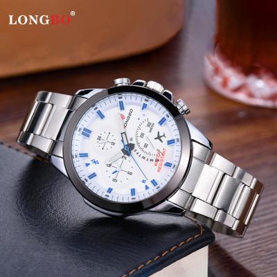 China Custom brand LONGBO 80228 fashion men's quartz wrist watches steel waterproof analogue casual sport for sale