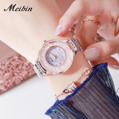 China Hot Sale Stainless Steel Watch Water Resistant Quartz Watch MEIBIN 1608 Casual Fashion Watch For Lady for sale