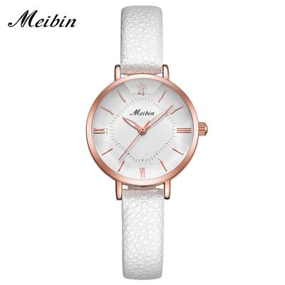 China Hot selling MEIBIN 1069 product ladies watch brand leather quartz for women luxury waterproof for sale