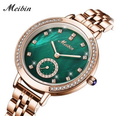 China Water Resistant MEIBIN 1641 Stainless Steel Woman Watches Custom Designer Logo With Private Label Quartz Watch For Fashion Lady for sale