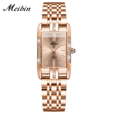 China Wholesale Custom Water Resistant MEIBIN 1629 Logo Casual Watch Quartz Luxury Ladies Watch Stainless Steel Band Water Resistant for sale