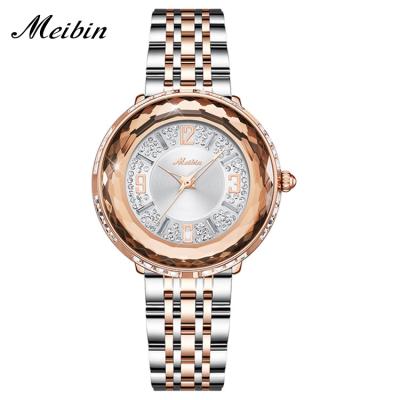 China High Quality Water Resistant MEIBIN 1536 Women Watch Wholesale Custom Logo Luxury Stainless Steel Watch For Fashion Lady for sale