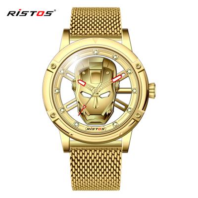 China Custom Made Quartz Mens Wrist Gold Water Resistant RISTOS 9445 Designer Quality Sports Watch Waterproof for sale