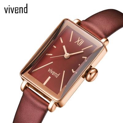 China Wholesale VIVEND VD003 Genuine Leather Vintage Watch Quartz Water Resistant Fashion Style For Lady for sale