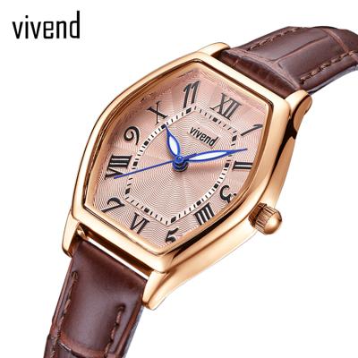 China VIVEND VD010 Custom Logo Leather Top Brand Water Resistant Quartz Water Resistant Luxury Women Watch Gift for sale