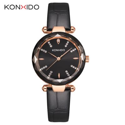 China Wholesale KONXIDO KN001 Leather Band Quartz Casual Luxury Wristwatches Waterproof Custom Watch For Lady for sale