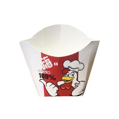 China Wholesale Free Size French Fries Box Fast Food Hamburger French Fries Box Folding Disposable Food Packaging Cartons Free Takeaway for sale