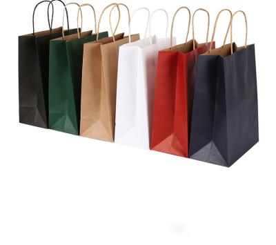 China Recyclable Hot Sale Paper Shopping Bag Custom Logo Kraft Paper Take Out Bag for sale