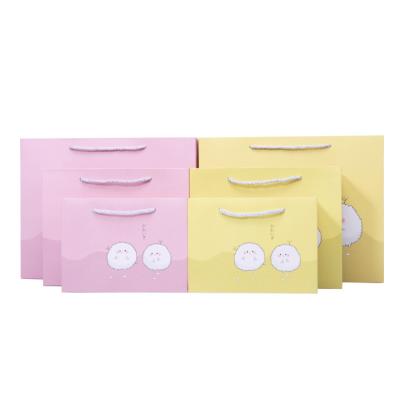 China Recyclable Custom Design Cute Fancy Gift Paper Shopping Bag Gift Wrapping Paper Bag With Flat Paper Handles for sale