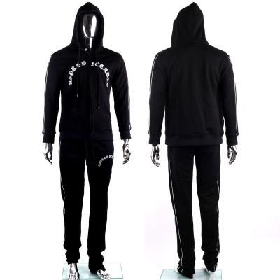 China Breathable High Quality Tracksuit Custom Embroidered 2 Piece Tracksuit French Custom Logo Terry Hoodies Set Men for sale