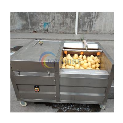 China JOYSHINE Snacks Factory Machinery Farm Use Semi Automatic Peeling And Cutting Potato Peeler Roller Washing Machine for sale