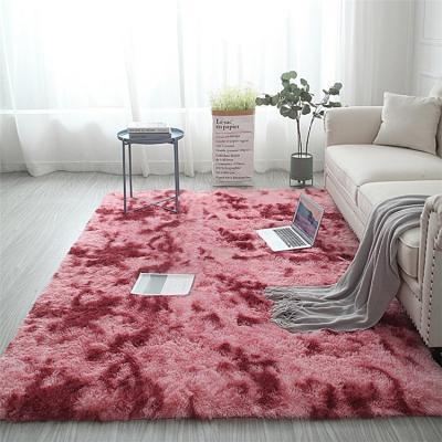 China Luxury Plush Soft Washable Dyed Knot Long Hair Bedside Rug Covers For Bedside Floor Mat Good Quality for sale