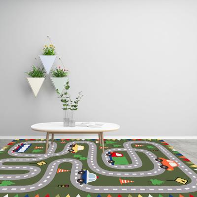 China Hot Selling Washable Custom 3D Printed Kids Pay On Floor Crystal Velvet Anti-Slip Mats Living Room for sale