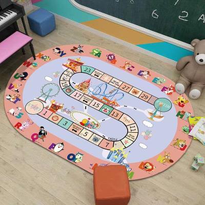 China 2022 Kids Fun Time Washable Blankets On Floor Washable 3d Printing Crystal Velvet Rugs for sale