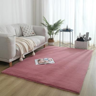 China Living Room Washable Solid Color Rabbit Fur Modern Minimalist Blankets for sale