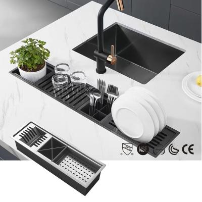 China Without Faucet Mini Sus Luxury 304 Sink Kitchen Sinks With Dish Rack, Colander Knives, Forks, Spoons Box for sale