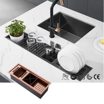 China Without Faucet Sus 304 Workstation Kitchen Sink China Workstation Drop-In Topmount Kitchen Sink for sale