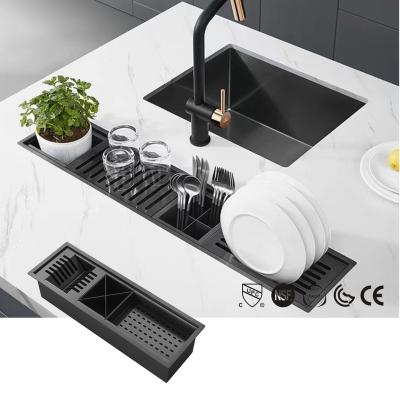 China Without Faucet Kitchen Sink Manufacturer Stainless Steel Modern Black Farmhouse Single Basin Kitchen Sink for sale