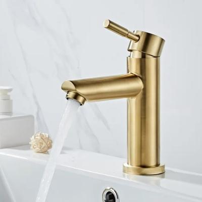 China NC 304 Stainless Steel Handle Cold Water Mixer Taps Bathroom Faucets Metered Hot Bathroom Taps Basin Mixer Taps for sale