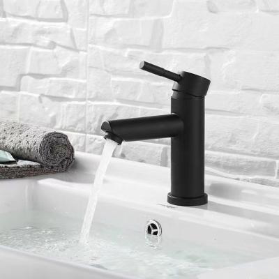 China Metered Faucets Household Bathroom Single Handle Deck Mounted Stainless Steel Basin Mixer Tap for sale