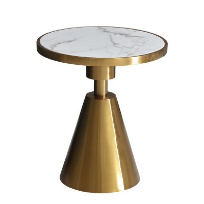 China Modern Luxury Marble Gold Marble Round Small Top Stainless Steel Coffee Table For Living Room for sale