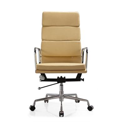 China Foshan Furniture Factory High Chair Executive Office Chair Modern Back Swivel Genuine Leather Chair for sale