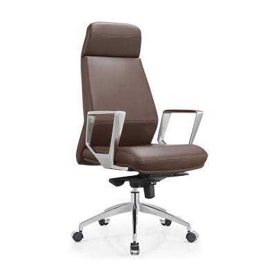 China Direct Metal Leather High Back Frame Factory PU Office Swivel Chair for sale